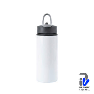 Cooler Blanco Deportivo de Aluminio Tapa y Asa Gris 650ml Tinec