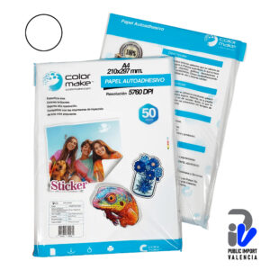 Papel Fotográfico Autoadhesivo Blanco Brillante 50 Hojas 135 GR Color Make