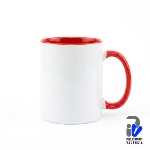 Taza Blanca 11 Onzas AAA Asa y Fondo Rojo Sublimable