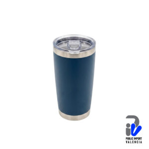 Vaso Azul Navy (Azul Marino) Aro Plateado 20 Oz Color Make