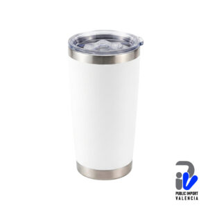 Vaso Blanco Aro Plateado 20 Oz Color Make