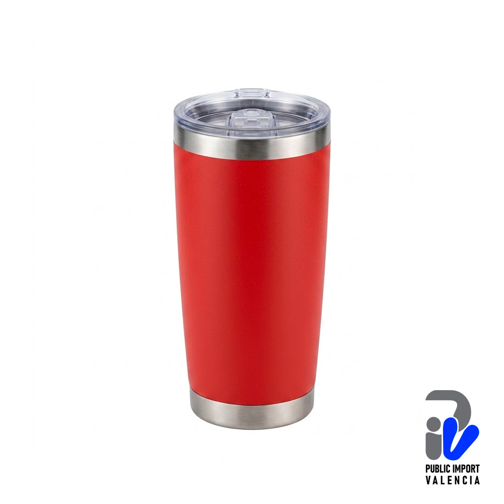 Vaso Rojo Aro Plateado 20 Oz Color Make
