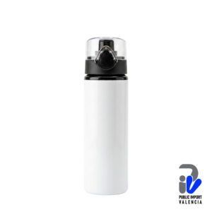 Cooler Deportivo Blanco de aluminio Tipo Botón Tapa Transparente 750ml Sublimable