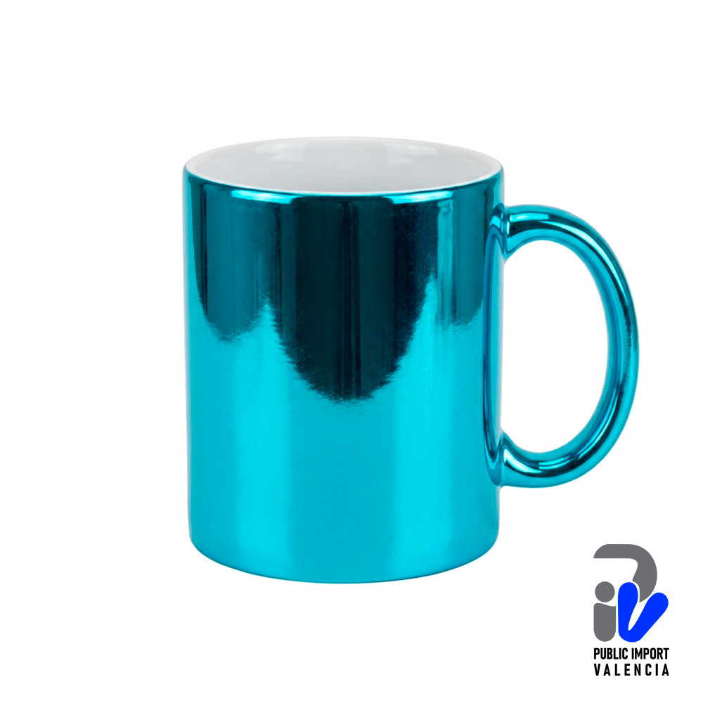 Taza Tipo Espejo 11 Onzas Turquesa AAA Sublimable