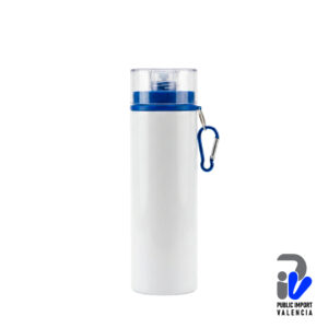 Cooler Blanco Deportivo de Aluminio Tapa Azul Rosca Transparente 850ml Tinec