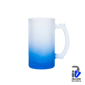 Jarra Cervecera Glaseada Azul Marino Vidrio 16 Oz Sublimable Tinec