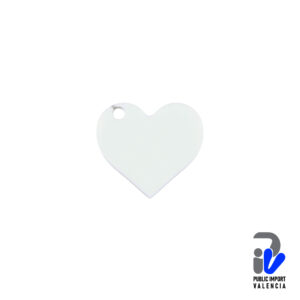 Llavero Forma de Corazón de Acero Blanco con Capa de Polímero Color Make