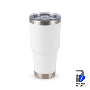 Vaso Blanco Aro Plateado Doble Nivel 30 Oz Color Make