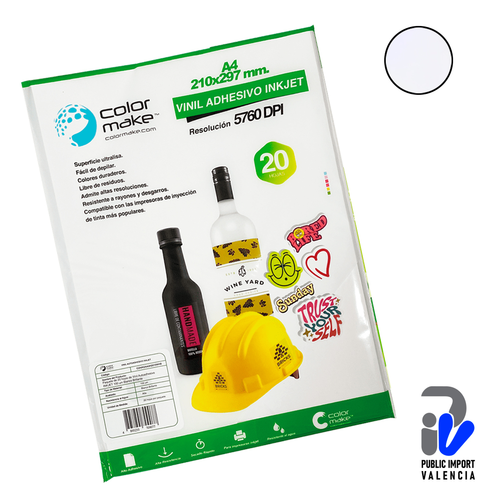 Vinil Autoadhesivo Transparente Inject 80 UM 20 Hojas Color Make